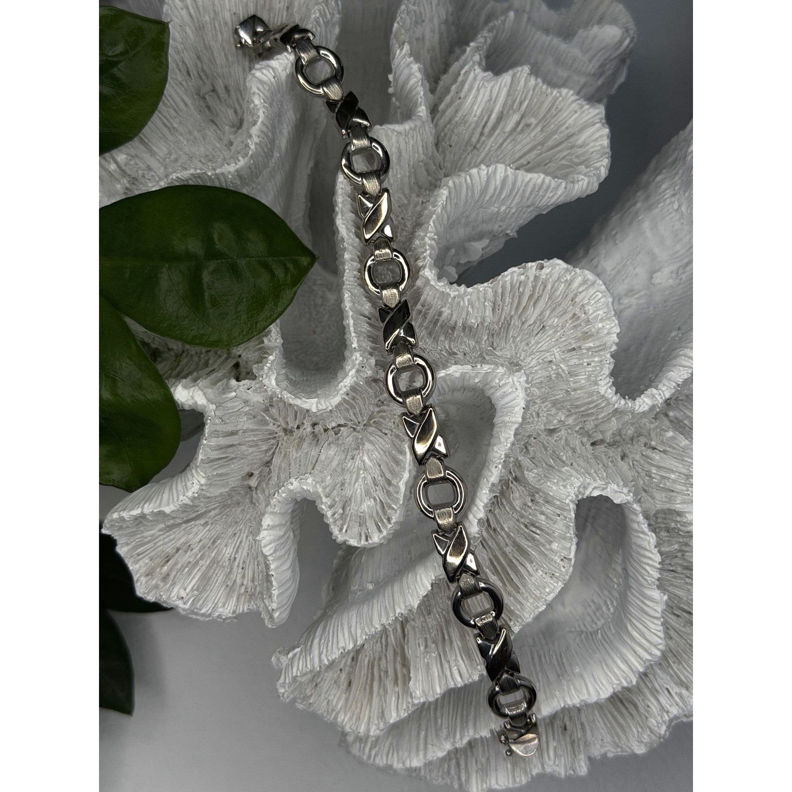 Vintage Design X-Shaped Circular Links 925 Sterling Silver Bracelet 75 195$
